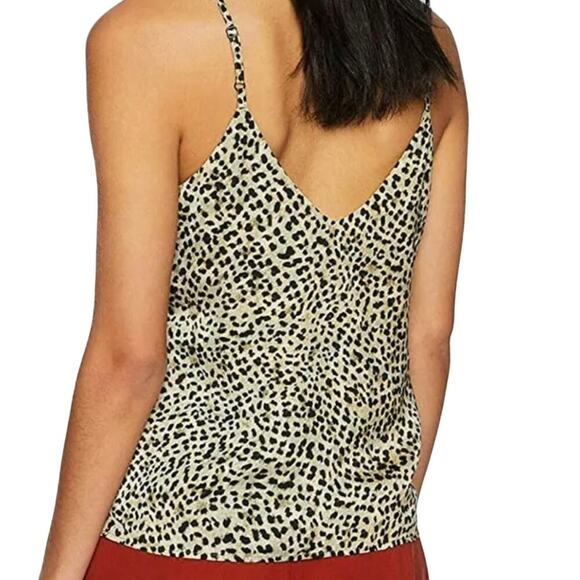 Cupcakes & Cashmere Tank Blouse Women's XS Olive & Black‎ Cheetah Print Buttons - Picture 3 of 8